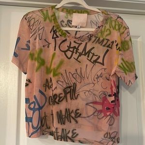 Haley Solar Sheer Graffiti Tee - Size L; never worn